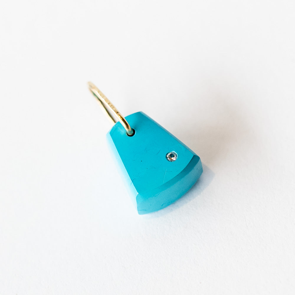 Sleeping Beauty Turquoise and Diamond Mini Chunk Charm