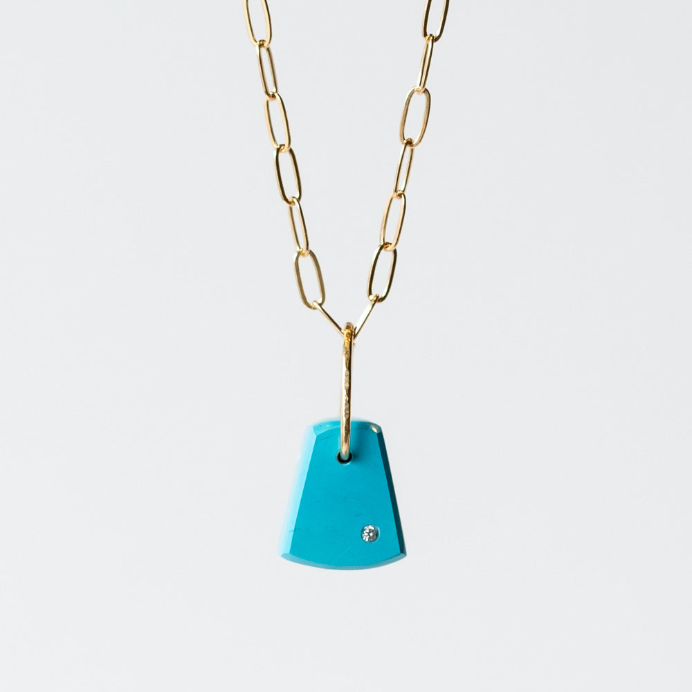 Sleeping Beauty Turquoise and Diamond Mini Chunk Charm