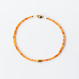 Carnelian Beaded Bracelet with Gold Bead