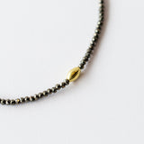 Pyrite Beaded Bracelet with Gold Bead