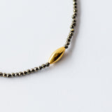 Pyrite Beaded Bracelet with Gold Bead