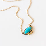 Marquise Turquoise Necklace with Diamonds