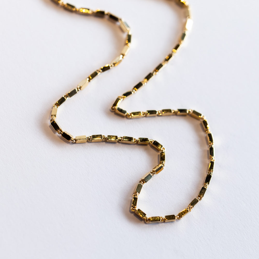 Suzanne Kalan 18k Thin Block Chain Necklace – LAPIS