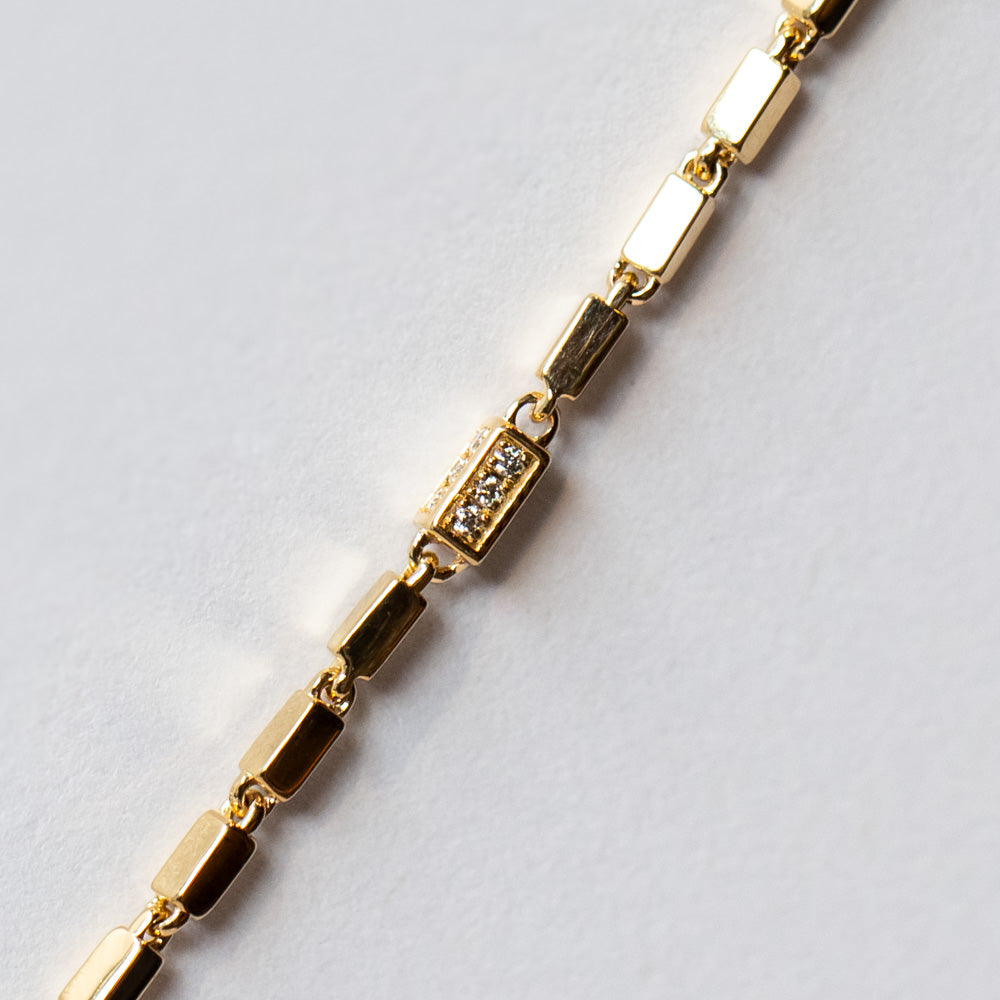 Suzanne Kalan | 18k Thin Pave Diamond Block Chain