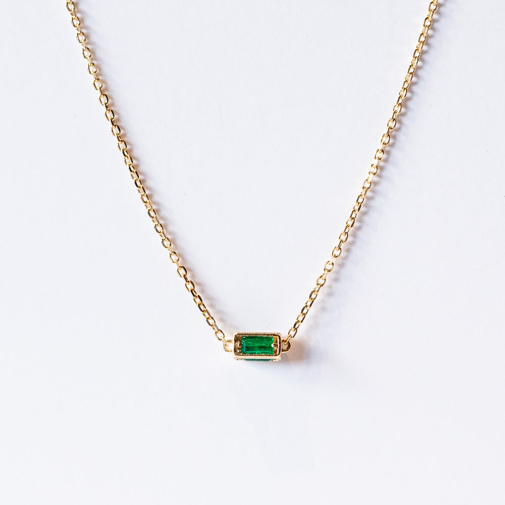 Suzanne Kalan | 18k Emerald Block Pendant Necklace