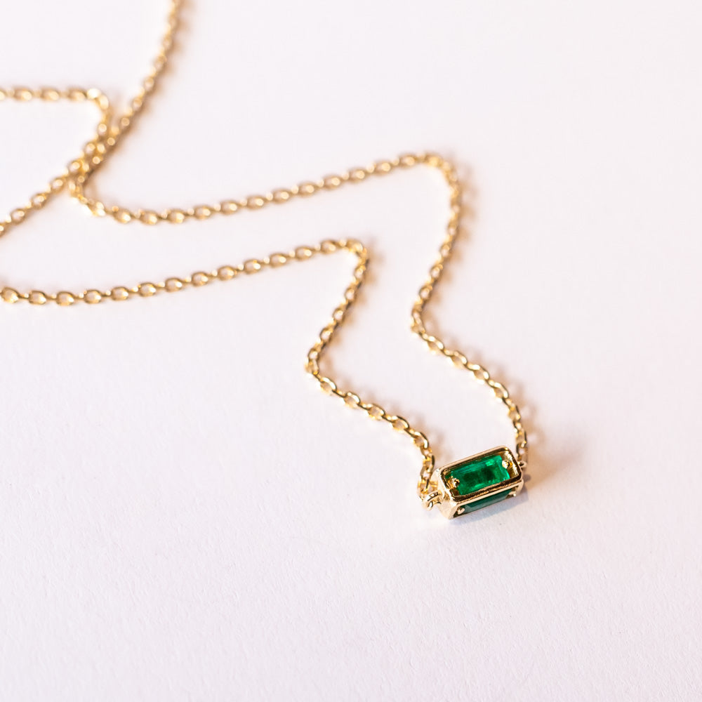 Suzanne Kalan | 18k Emerald Block Pendant Necklace