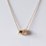 Suzanne Kalan | 18k Infinite Baguette Diamond and Golden Rondelle Necklace