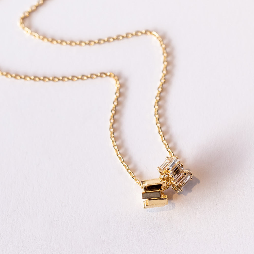 Suzanne Kalan | 18k Infinite Baguette Diamond and Golden Rondelle Necklace