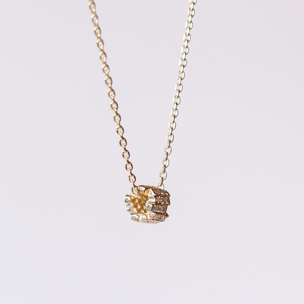 Suzanne Kalan | 18k Infinite Pave Diamond Mini Rondelle Necklace