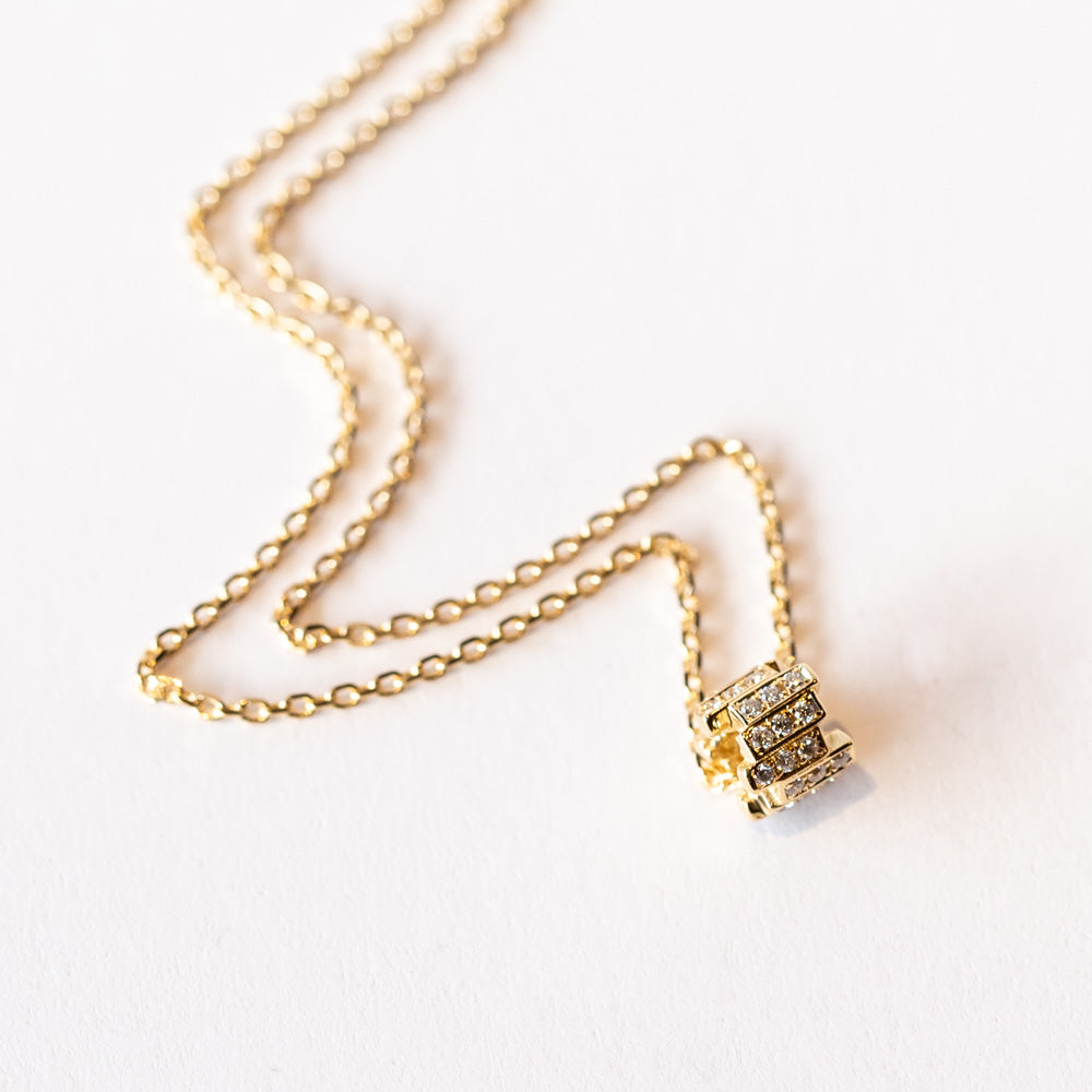 Suzanne Kalan | 18k Infinite Pave Diamond Mini Rondelle Necklace