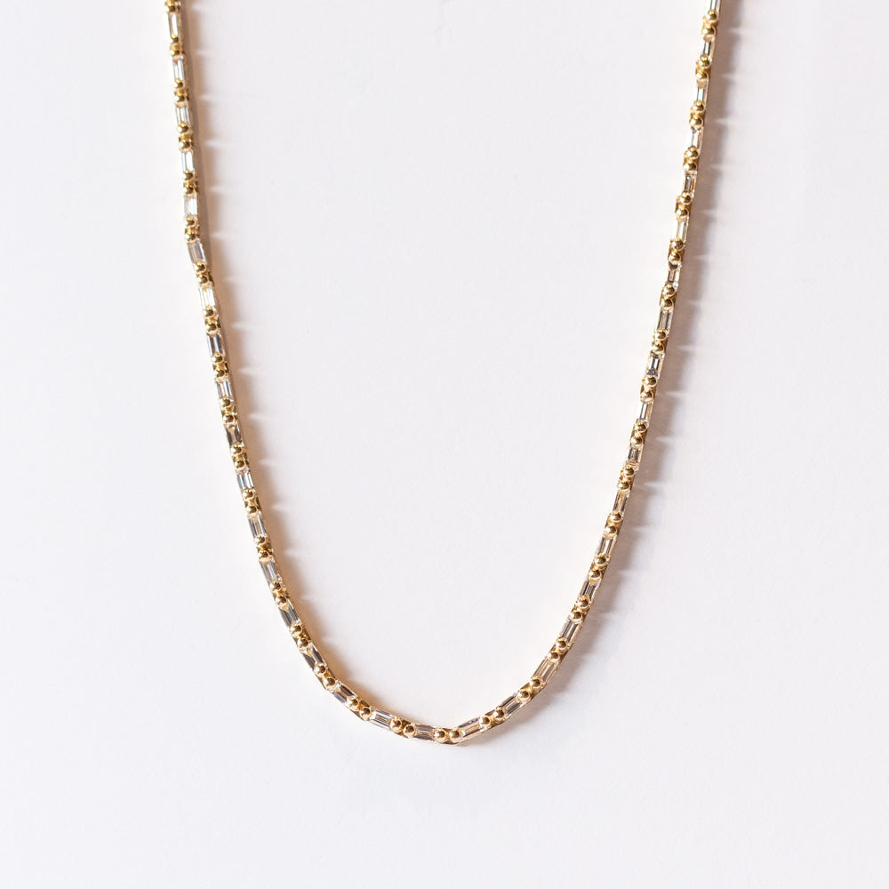 Suzanne Kalan | 18k Linear Half Diamond Tennis Necklace