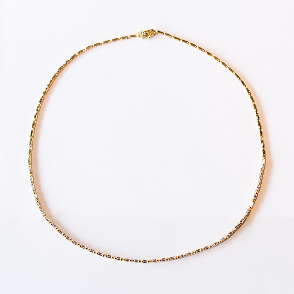 Suzanne Kalan | 18k Linear Half Diamond Tennis Necklace