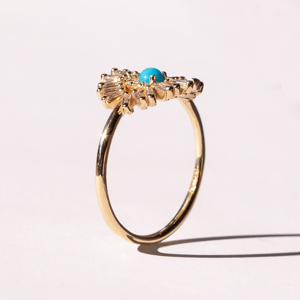 Suzanne Kalan | 18k Mini Evil Eye Ring, Turquoise