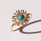 Suzanne Kalan | 18k Mini Evil Eye Ring, Turquoise