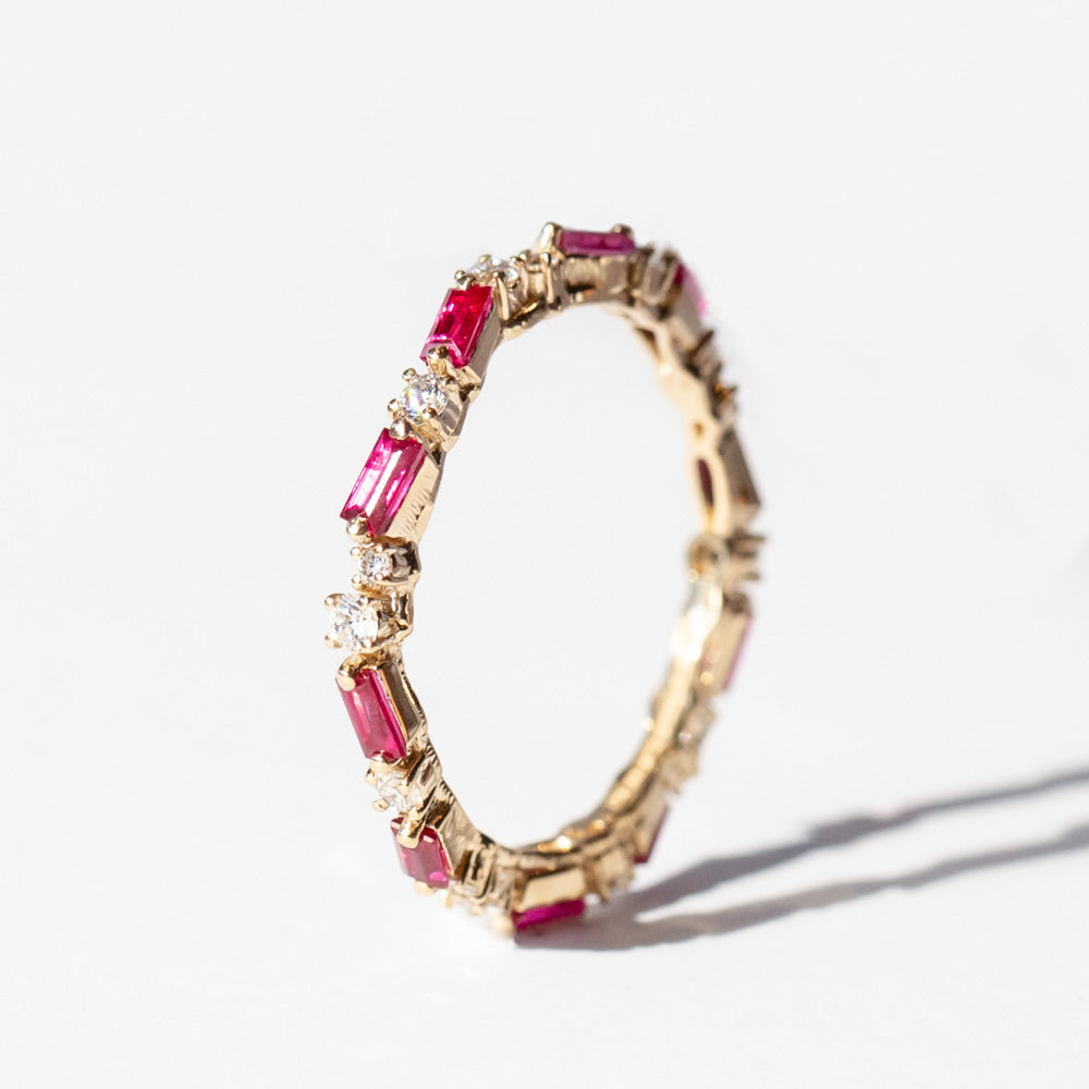 Suzanne Kalan 18k Ruby and Diamond Fireworks Eternity Band – LAPIS