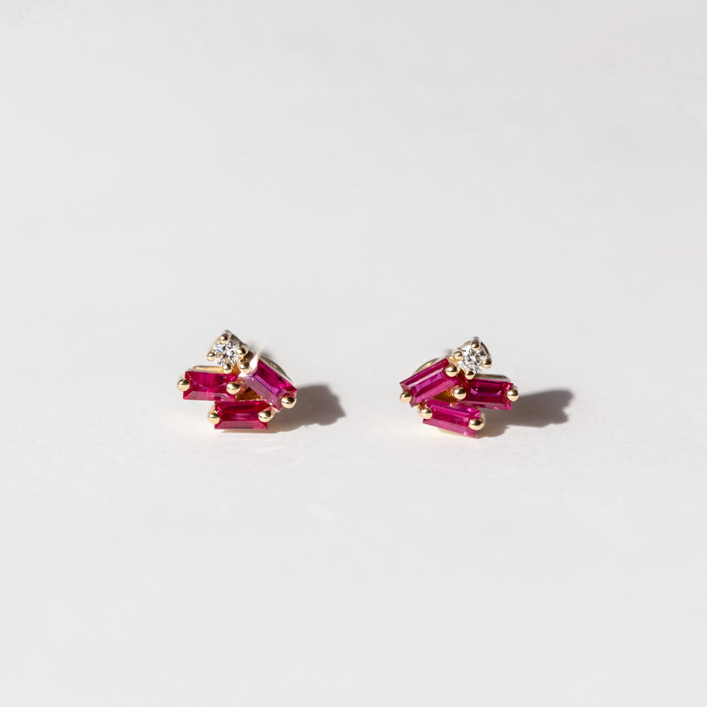 Suzanne Kalan | 18k Ruby Fireworks Stud Earrings