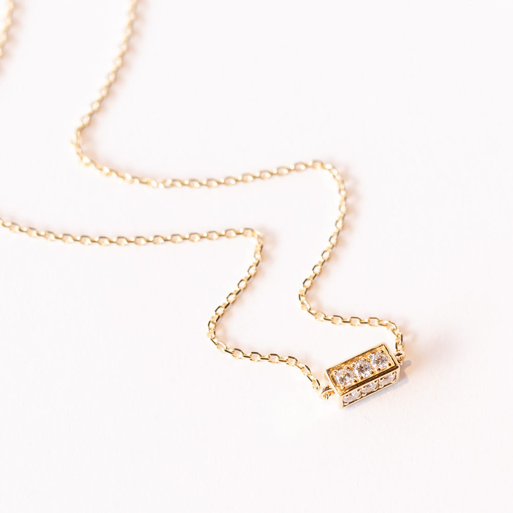 Suzanne Kalan | 18k Pave Diamond Block Chain Necklace