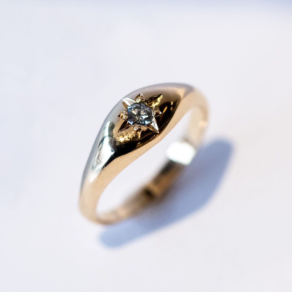 True North Diamond Signet Ring