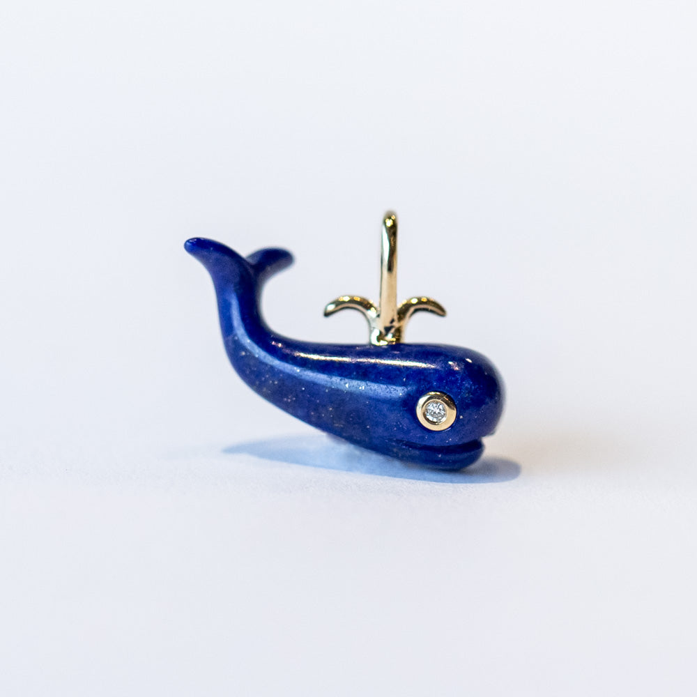 Lapis Migrating Whale Charm