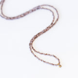 Andalusite Beaded Necklace with Diamond Drop