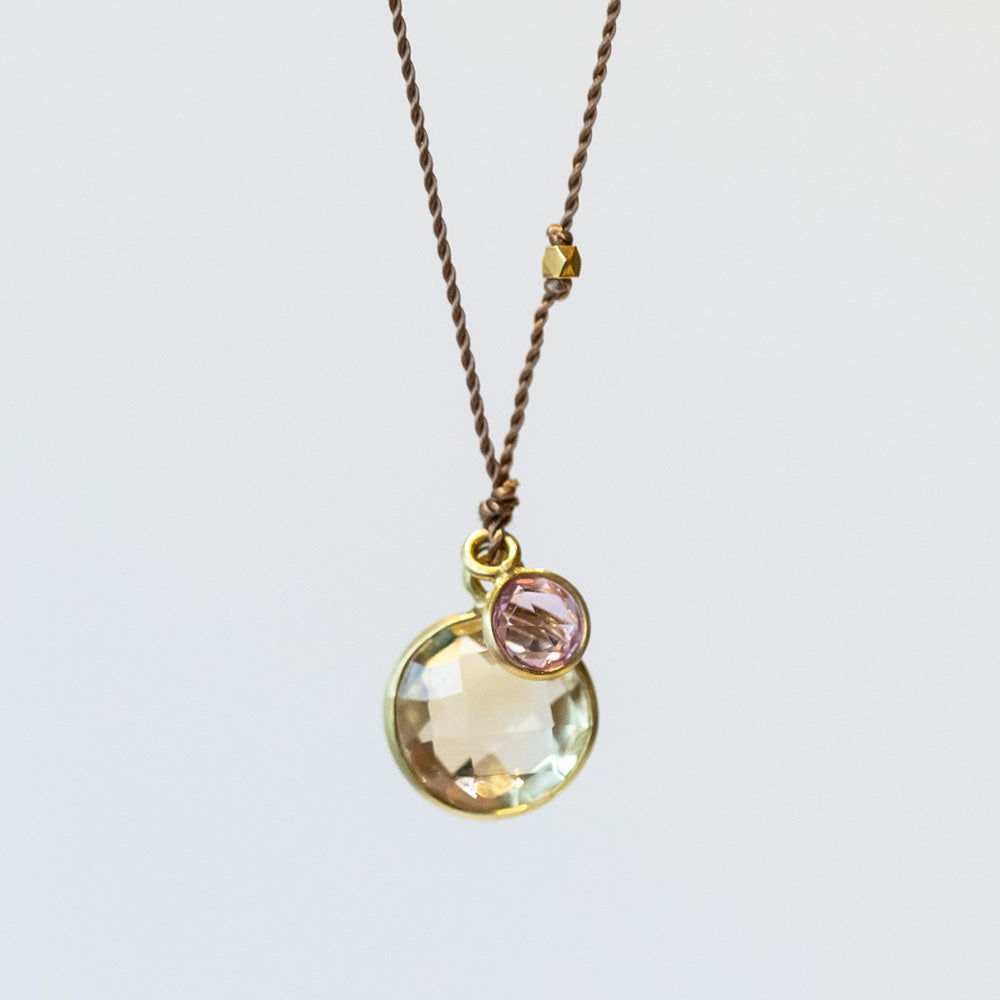 Margaret Solow | Small Round Citrine Necklace with Tiny