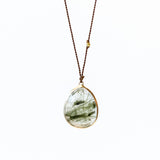 Large Green Tourmalinated Quartz Necklace