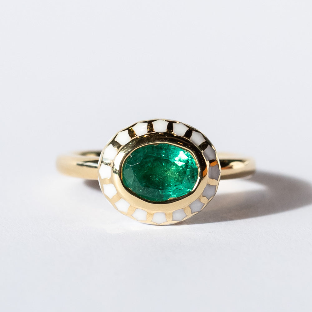 Emerald Tulip Ring