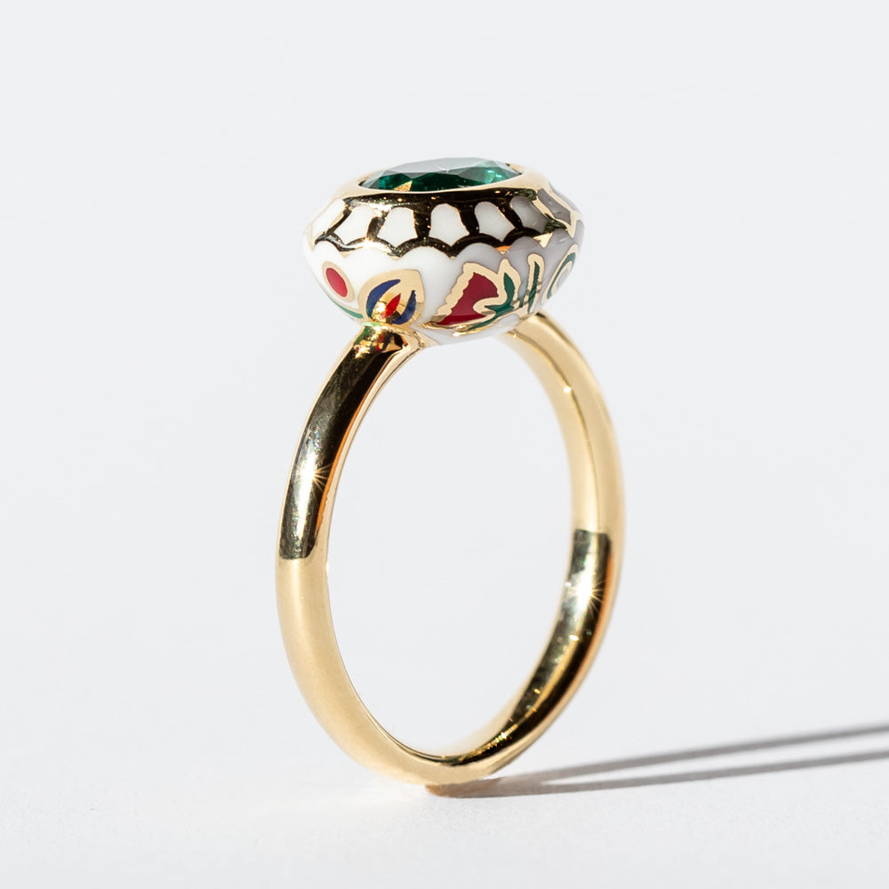 Emerald Tulip Ring