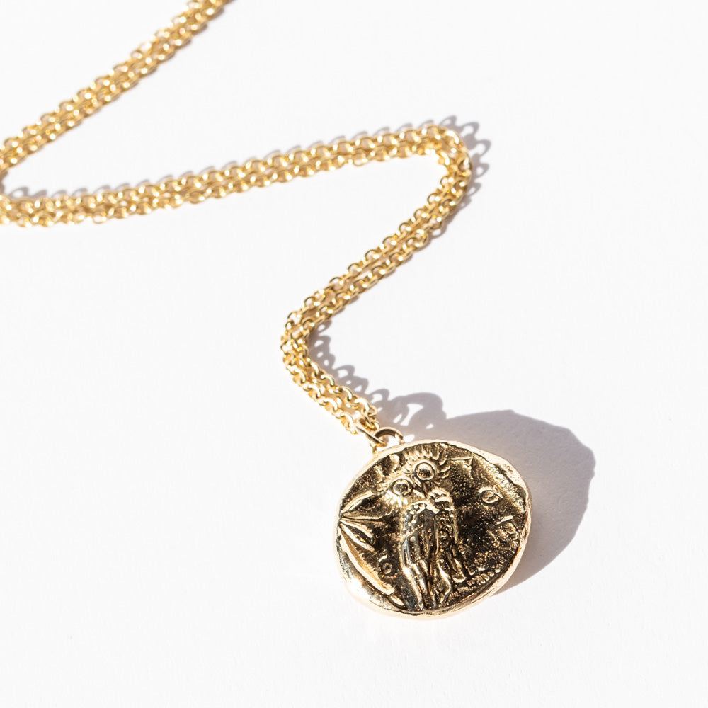 Owl of Athena Coin Necklace