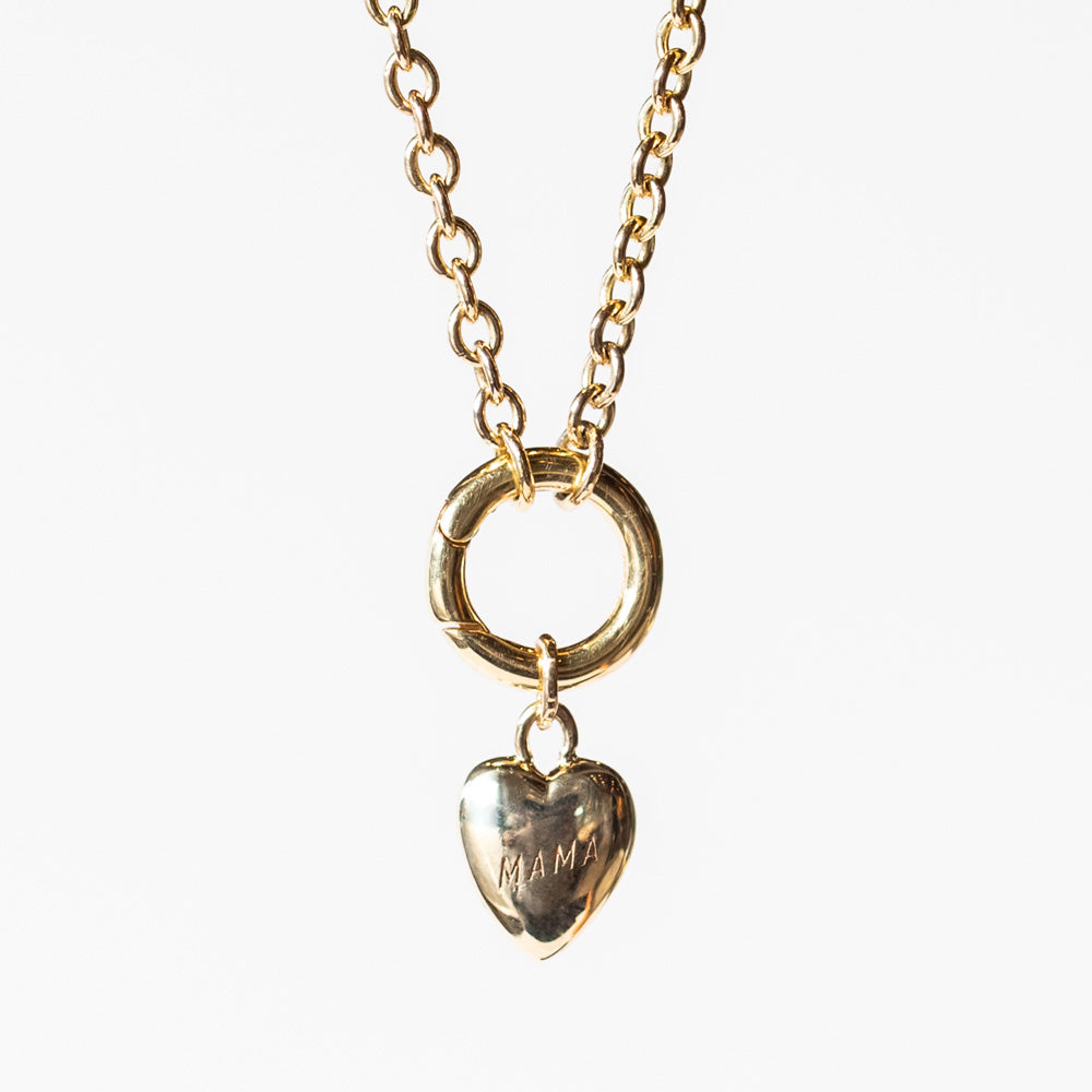 Small Gold Heart Mama Charm