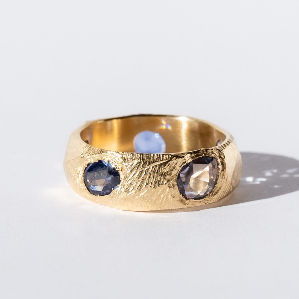 Five Stone Blue Sapphire Band