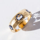 Five Stone Blue Sapphire Band