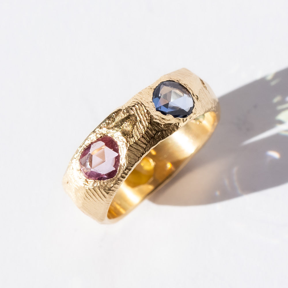 Five Stone Rainbow Sapphire Band