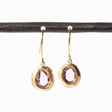 Freeform Purple Sapphire Drop Earrings