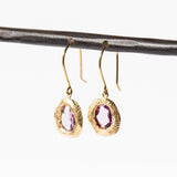 Freeform Purple Sapphire Drop Earrings