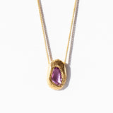 Freeform Purple Sapphire Slider Necklace