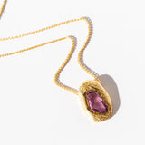 Freeform Purple Sapphire Slider Necklace
