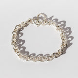 Hand Carved Bracelet with Round Links