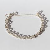 Hand Carved Bracelet with Round Links