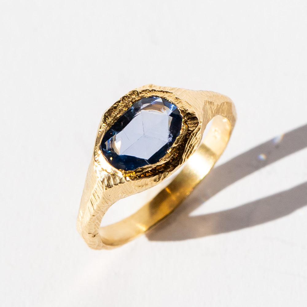 Light Blue Sapphire Signet Ring