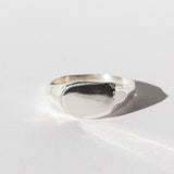 Petite Signet Ring in Carved Silver