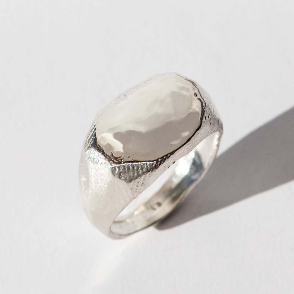 Wide Hand Carved Signet Ring