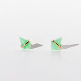 Chrysoprase Kite Stud Earrings, Teeny