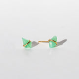 Chrysoprase Kite Stud Earrings, Teeny