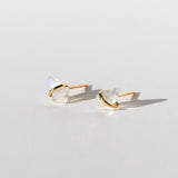 Moonstone Kite Stud Earrings, Teeny