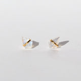 Moonstone Kite Stud Earrings, Teeny