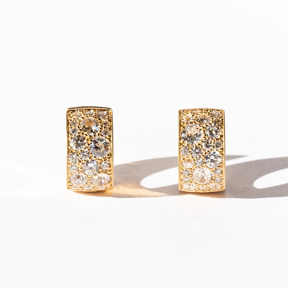 Single Stone | Jenni Cobblestone Diamond Huggie Earrings