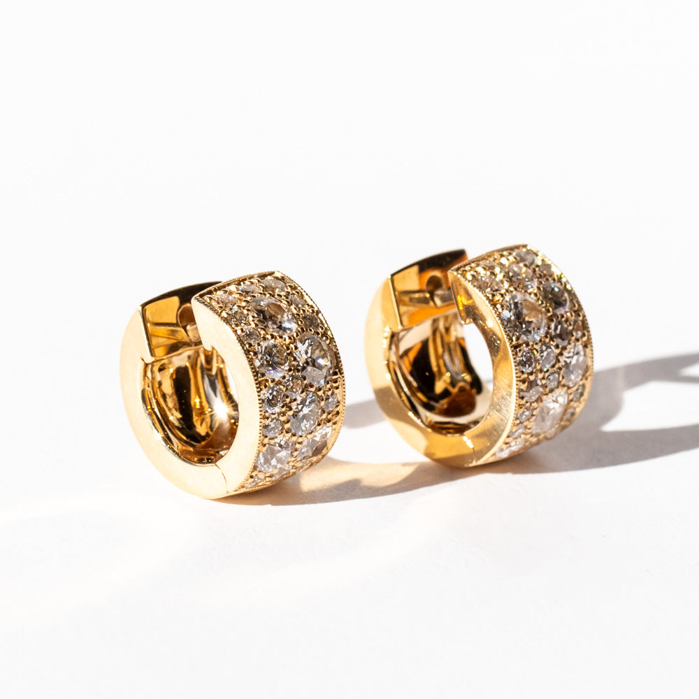 Single Stone | Jenni Cobblestone Diamond Huggie Earrings
