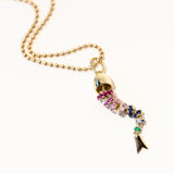 Kinetic Rainbow Gemstone Poisson Necklace