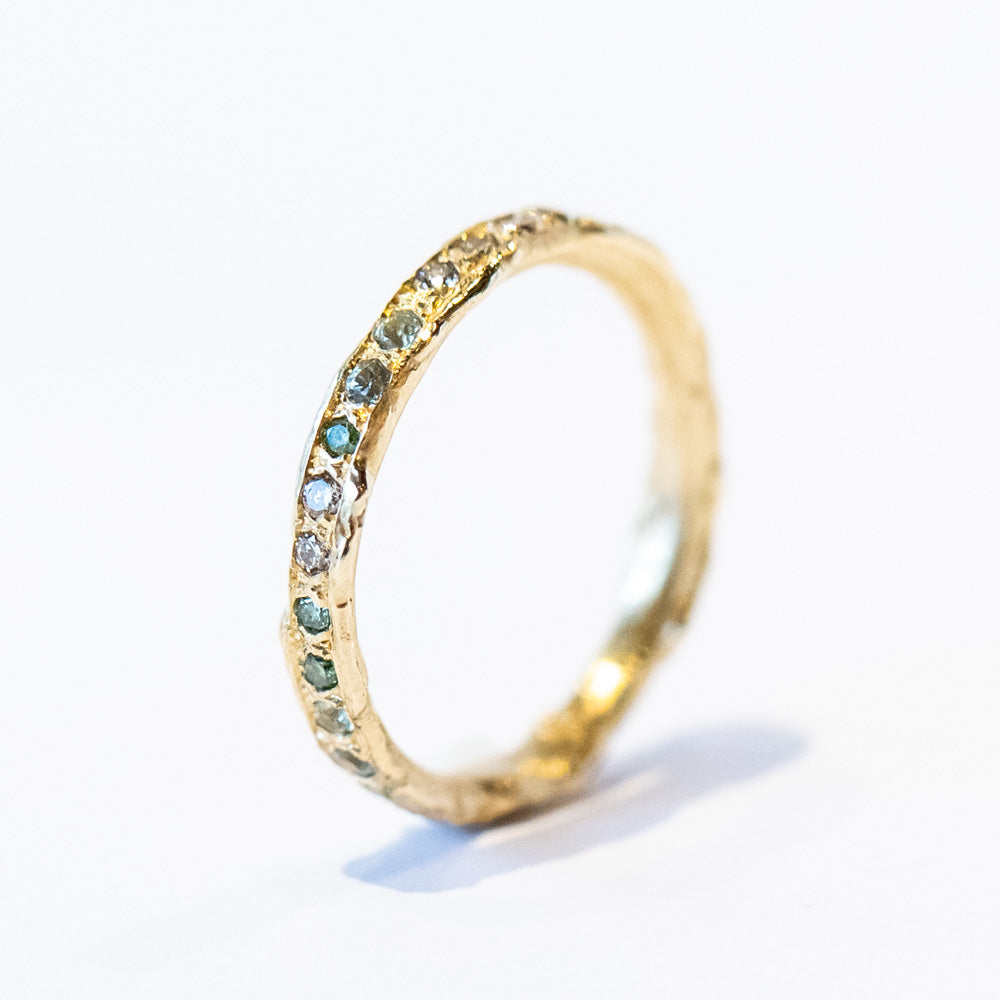 Green Sapphire and Diamond Eternity Band